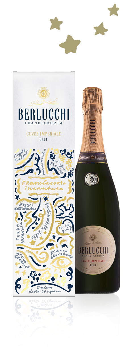 Berlucchi Franciacorta Incantata Cuvée Imperiale Special Edition con packaging illustrato da Lucy Jones