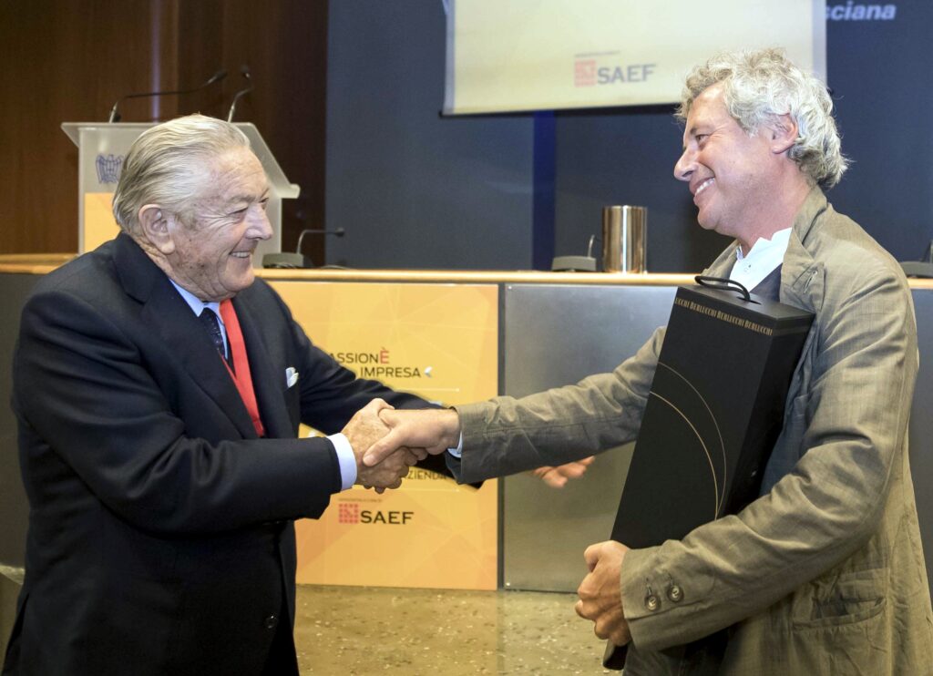 Franco Ziliani, presidente Berlucchi, e Alessandro Baricco