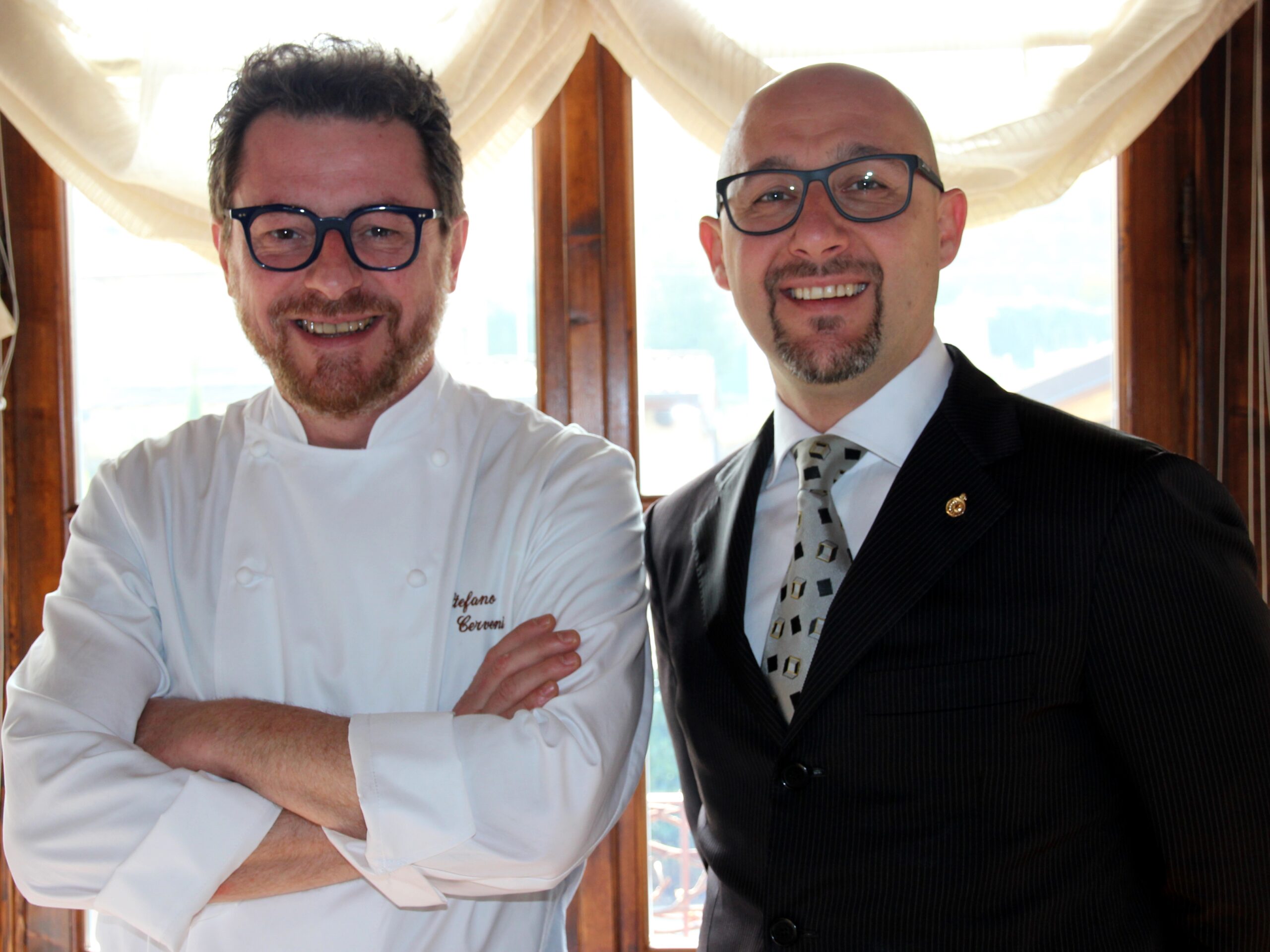 Stefano Cerveni e il sommelier Gianluca Goatelli